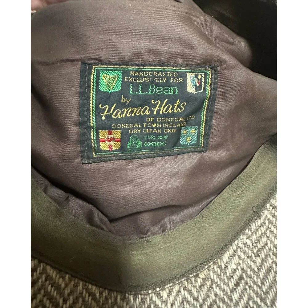 Vintage LL Bean Hanna Hats Donegal Tweed Flat Cap Ivy‎ Newsboy Ireland Brown